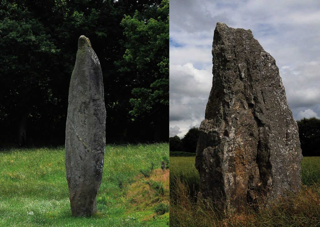 Menhir “Roche Longue” (links) und Menhir “Kerampeulven” (rechts)